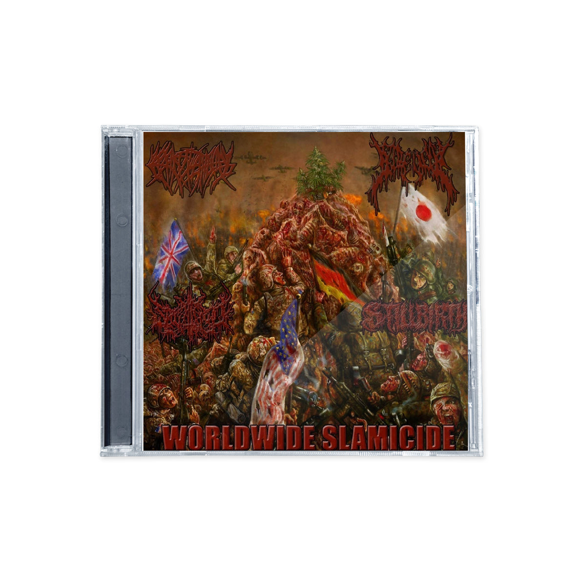 Crepitation / Gorevent / Splattered / Stillbirth "Worldwide Slamicide (4 Way Split)" CD