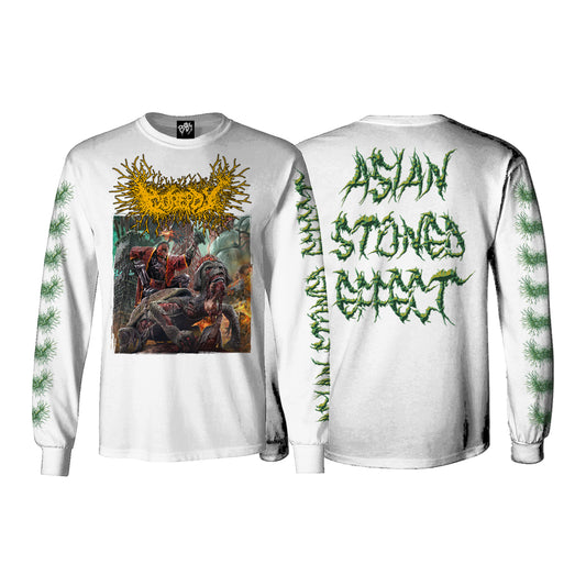 Gorepot "ASIAN STONED EFFECT - WHITE " Longsleeve